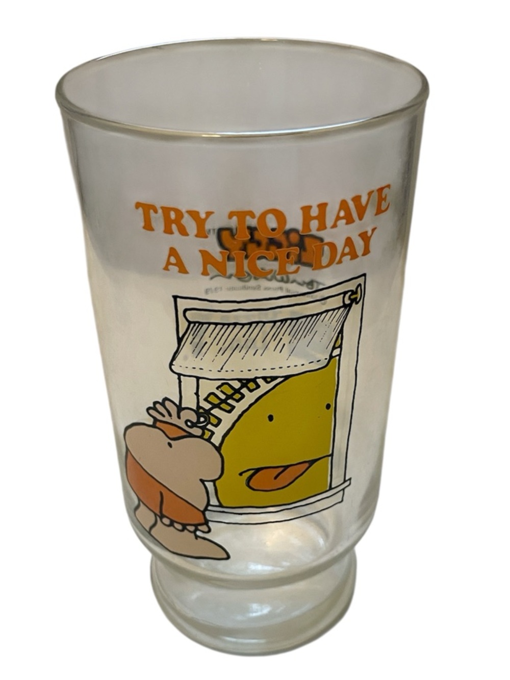 Vintage 1979 Ziggy Pepsi Collectible Glass Pizza Inn Try To Have A Nice Day